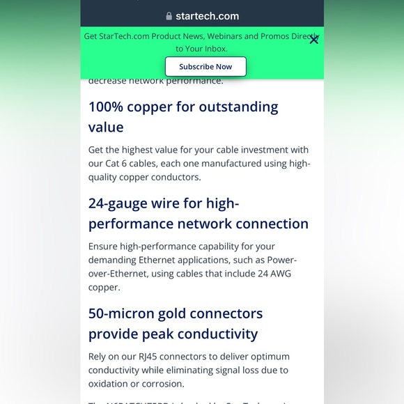 Startech 75ft CAT6 Ethernet Cable N6PATCH75RD new - Picture 6 of 6